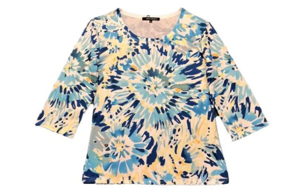 Blue and yellow print ladies top