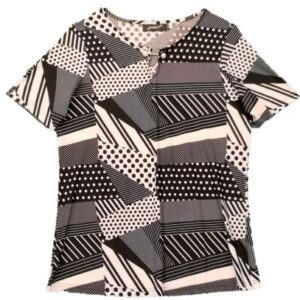 B;ack and white ladies top short sleeve