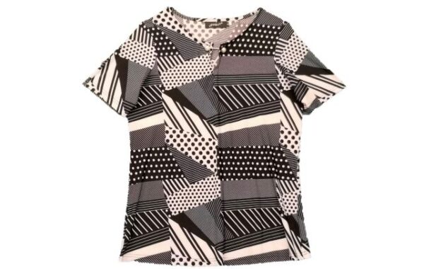 B;ack and white ladies top short sleeve